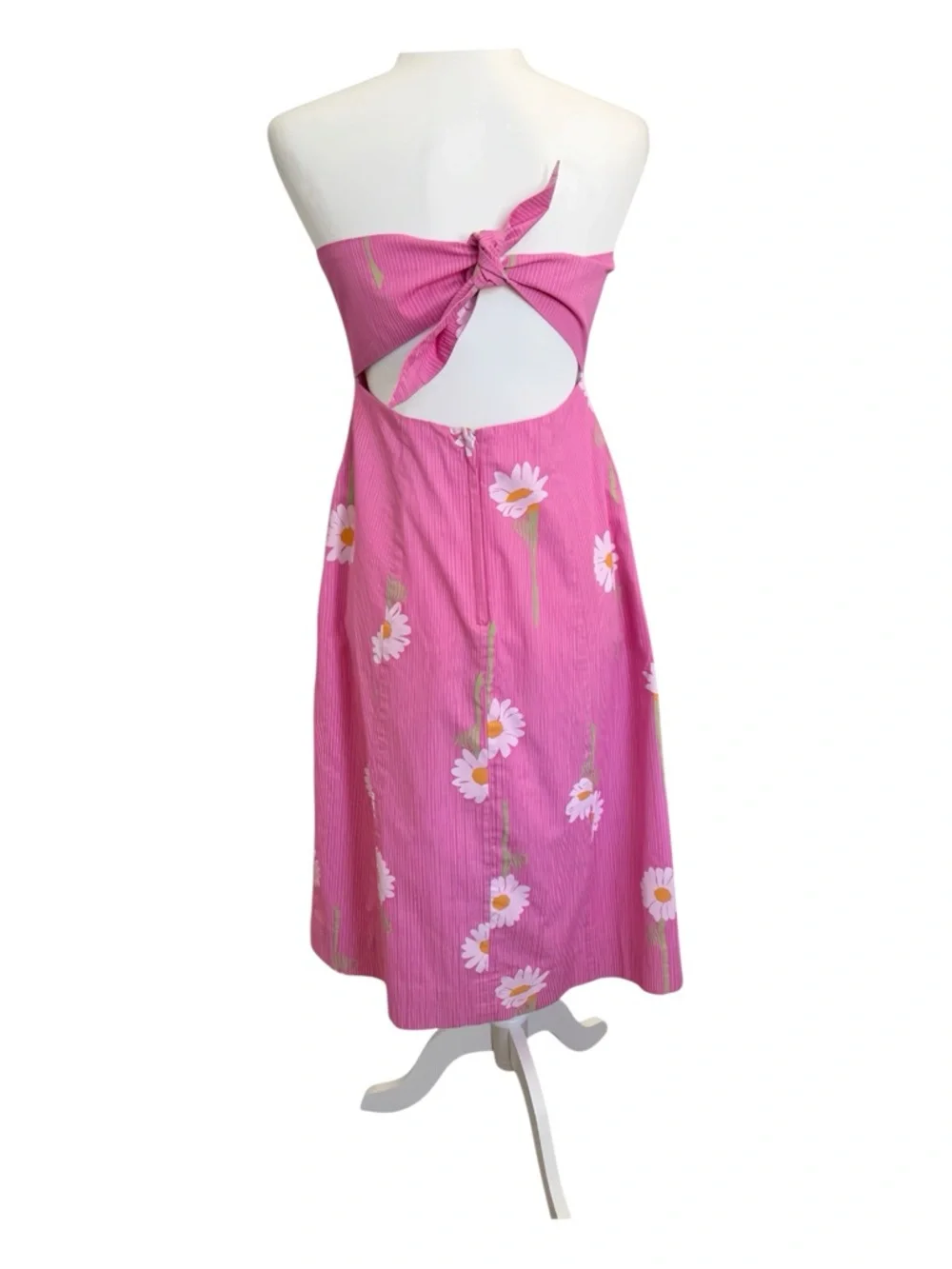 Vintage Lilly Pulitzer Strapless Pink Floral Dress Empire Waist Daisy 90s Y2K 6 - Picture 4 of 12
